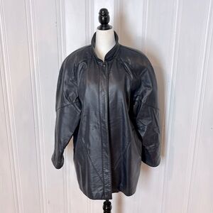 THE LEATHER RANCH stunning midnight blue leather jacket